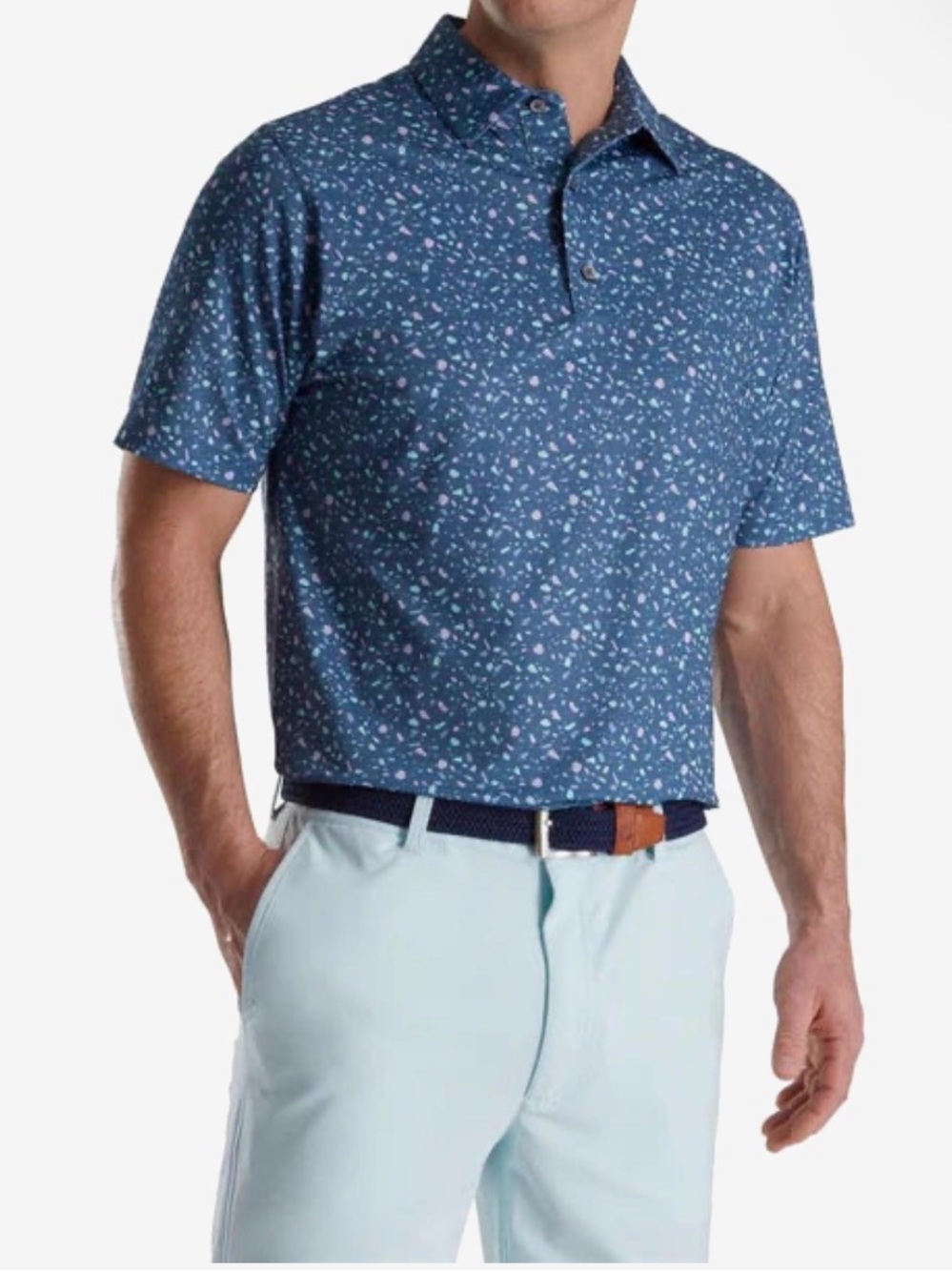 FootJoy Grey Terrazzo Dri-Fit Polo